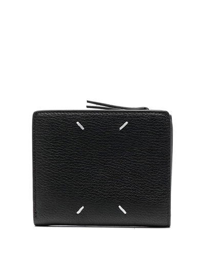 Maison Margiela Wallet Flip Flap Medium In Black
