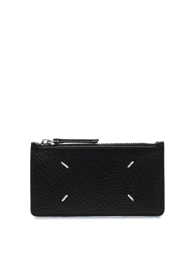 Maison Margiela Card Holder Zip Ew In Black