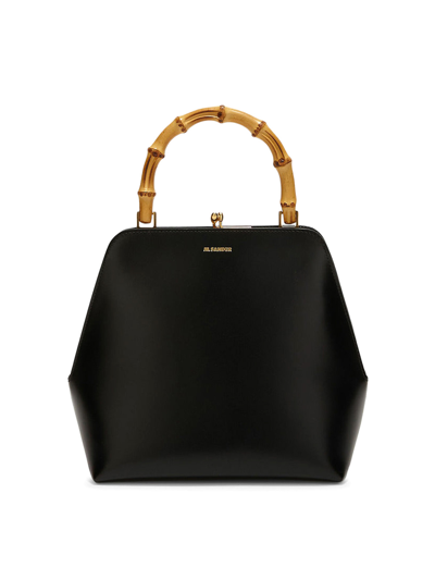 Jil Sander Goji Square Small Bamboo Bag In Black