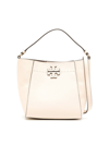 TORY BURCH MCGRAW LOGO-PATCH LEATHER BAG WITH STRAP