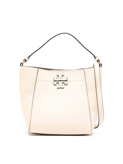Tory Burch Mcgraw Logo-patch Bag In White
