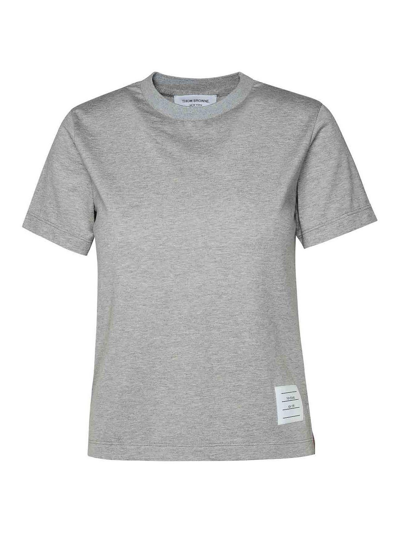 Thom Browne T-shirt With Logo In Gris