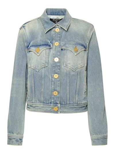 Balmain Blue Cotton Jacket