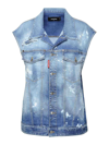 Dsquared2 Over Denim Vest In Blue