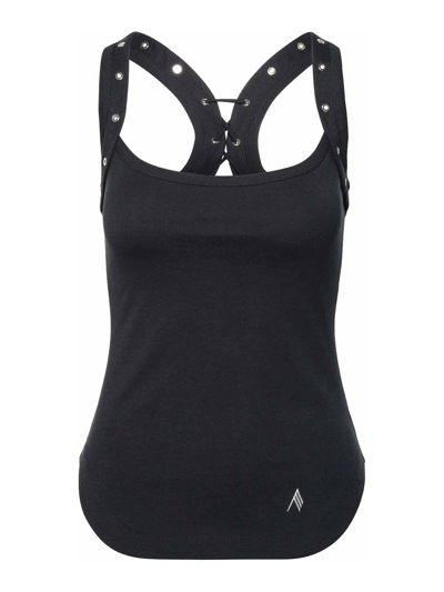 Attico Lace-up Racerback Tank Top In Black