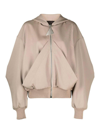 Attico Bomber Wool Gabardine Jacket In Beis