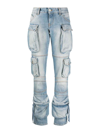 Attico Essie Flared Cargo Pants In Azul