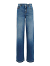 Alexander Mcqueen Blue Seal Detail Denim Pants In Blue