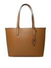 Michael Kors Large Eliza Logo-lettering Leather Tote Bag In Beige