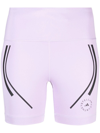 Adidas By Stella Mccartney Truepace Stripe-detail Cycling Shorts In Purgl
