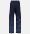 Alanui Jungle Toile De Jouy Straight-leg Jeans In Blue