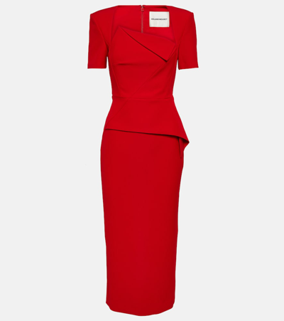 Roland Mouret Asymmetric Crêpe Gown In Red
