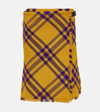 BURBERRY CHECKED WOOL WRAP SKIRT