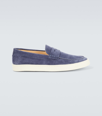 Brunello Cucinelli Suede Loafers In Blue