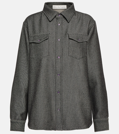 God's True Cashmere Cashmere And Cotton Denim Shirt In Purple