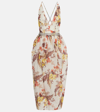 ZIMMERMANN MATCHMAKER EMBELLISHED FLORAL MIDI DRESS