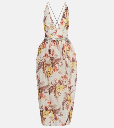 Zimmermann Women's Vestido Tirantes Blanco Est Flores In Multicolor