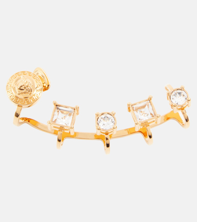 Versace Medusa Crystal-embellished Cuff Earring In Gold