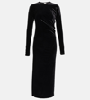 Totême Twisted Velvet Dress Black In Black