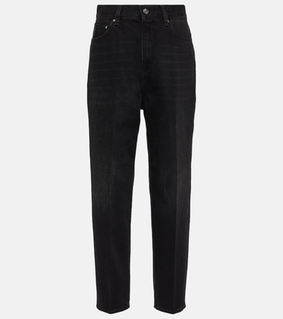 Totême Mid-rise Tapered Jeans In Black