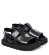 Versace La Medusa Leather Sandals In Black