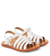 Pom D'api Plagette Strap Leather Sandals In White