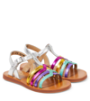 Pom D'api Plagette New Salome Leather Sandals In Silver