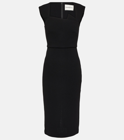 Roland Mouret Wool Midi Dress In Black