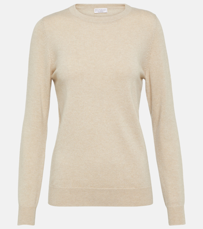 Brunello Cucinelli Cashmere Sweater In Beige