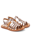 Pom D'api Plagette Strap Leather Sandals In Gold