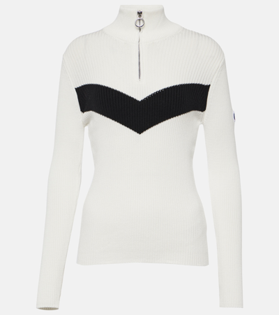 Fusalp Andromede Ribbed-knit Half-zip Sweater In White