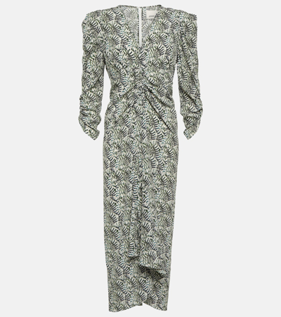 Isabel Marant Albiniga Printed Silk-blend Midi Dress In Ecru