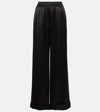 Dolce & Gabbana High-rise Silk-blend Wide-leg Pants In Nero