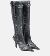 BALENCIAGA CAGOLE 90 LEATHER KNEE-HIGH BOOTS