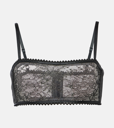 Wardrobe.nyc Floral Lace Bralette In Black