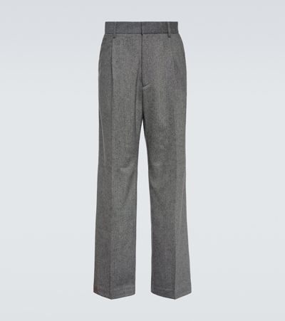 Winnie New York Wool And Mohair Straight Trousers In Grey