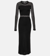 Totême Toteme Semisheer Long Sleeve Knit Cocktail Dress In Black