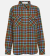 GOD'S TRUE CASHMERE MOSS TARTAN CASHMERE SHIRT