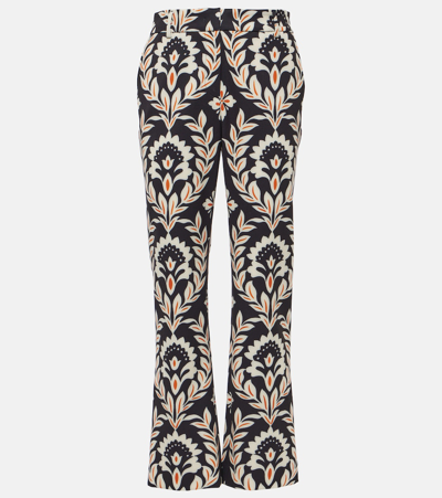 La Doublej 24/7 Floral-print Straight-leg Crop Pants In Multicoloured