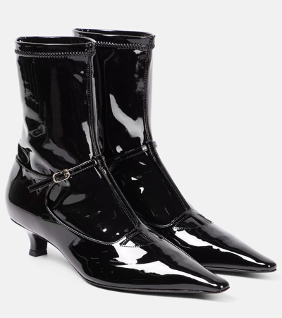 The Row Cyd Patent T-strap Booties In Black