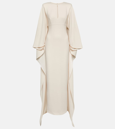 Roland Mouret Caped Cady Gown In White