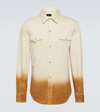 Alanui Denim Overshirt With Dip-dye Effect In Multicoloured