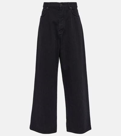 Balenciaga Low-rise Wide-leg Jeans In Black