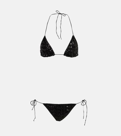 Oseree Sequined Bikini In Black