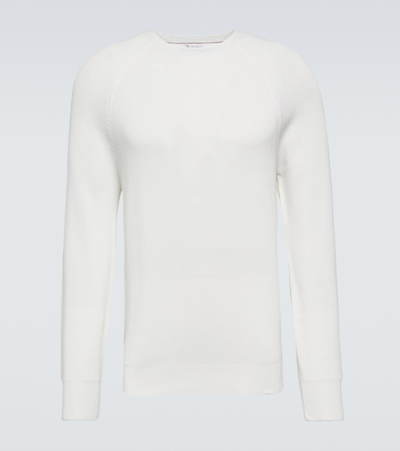 Brunello Cucinelli Ribbed-knit Cotton Jumper In White