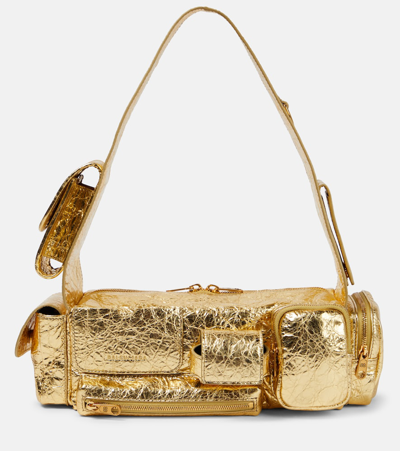Balenciaga Super Busy Leather Shoulder Bag In Gold