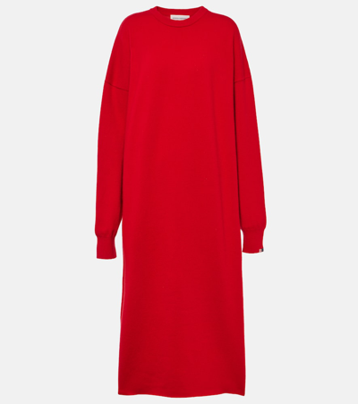 Extreme Cashmere Weird Cashmere-blend Maxi Dress In Red