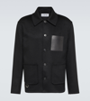LOEWE LEATHER-TRIMMED WOOL AND CASHMERE OVERSHIRT