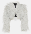 Dolce & Gabbana X Kim Feather Cropped Jacket In Variante Abbinata