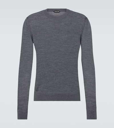 Tom Ford Cashmere Knitted Jumper In Light Charcoal